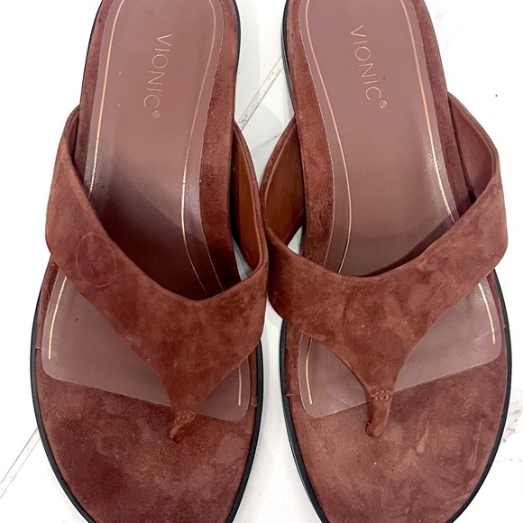 Agave Brown Leather Sandals Minimalist Thong Design  9 - Picture 2 of 4